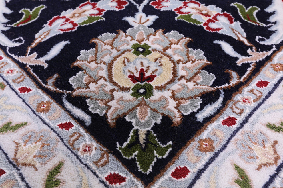 Hand-Knotted Persian Nain Wool & Silk Rug 9' 0" X 12' 5" - Q14747