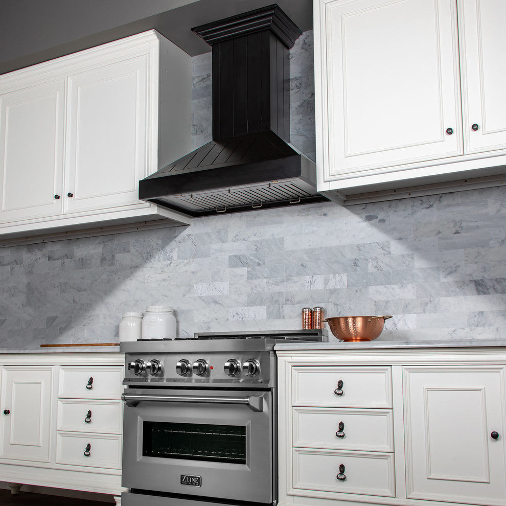 ZLINE 36" Wooden Wall Mount Range Hood in Black (KPCC-36)