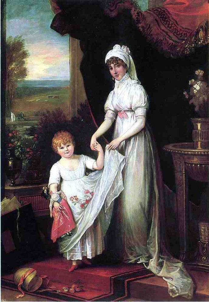 Benjamin West Mrs Thomas Keyes and Her Daughter Gallery Wrapped Canvas Print