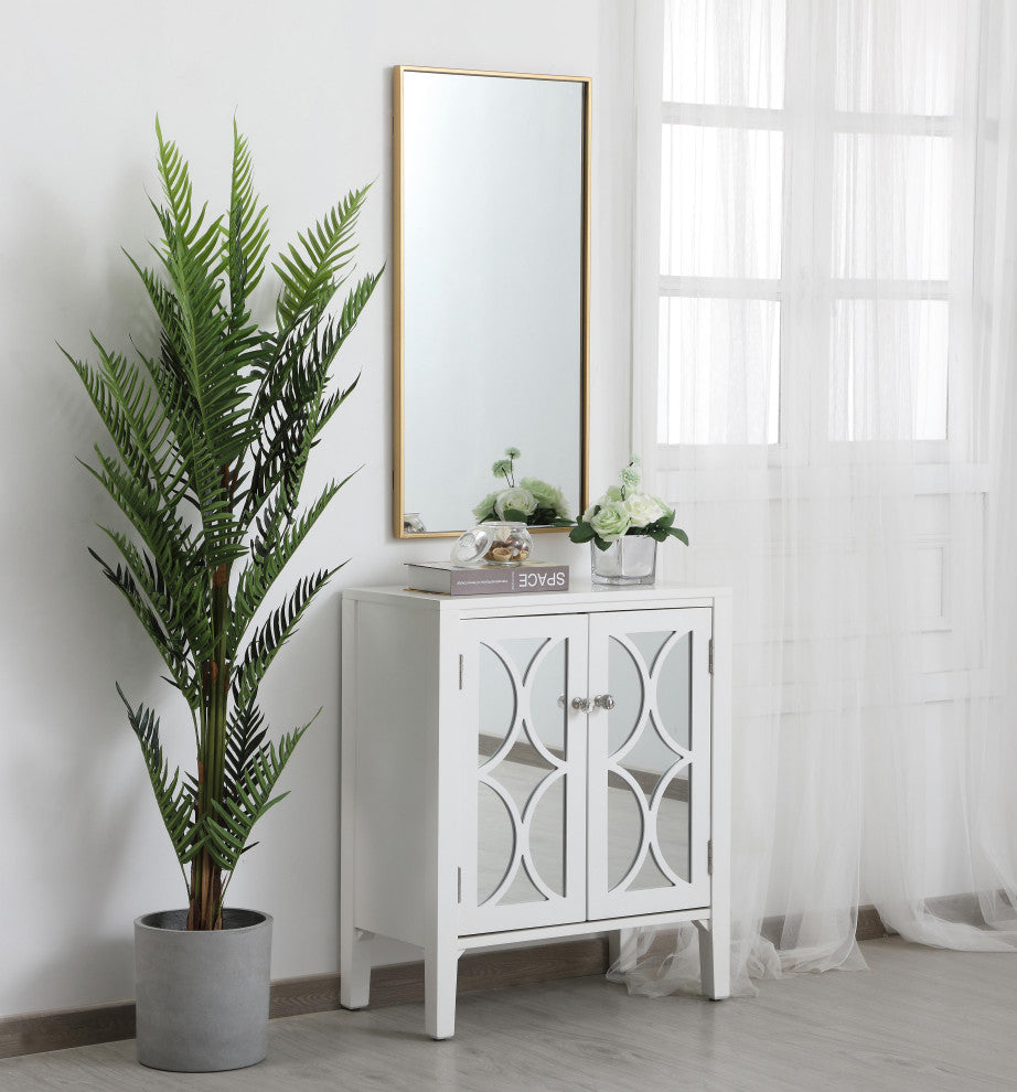 Home Living Metal Frame Rectangle Mirror 18", Brass