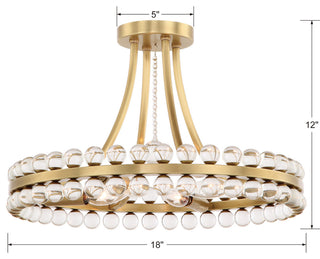 Crystorama Lighting Group CLO-8894 Clover 4 Light 18"W Semi-Flush - Aged Brass