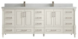 Aberdeen 84" Double Sink Bath Vanity, Alabaster 2" Carrara Quartz