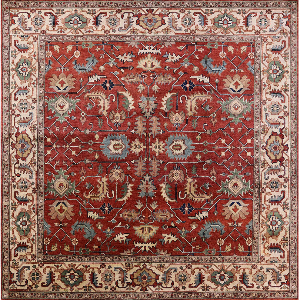 Ahgly Company Indoor Square Mid-Century Modern Area Rugs, 7' Square