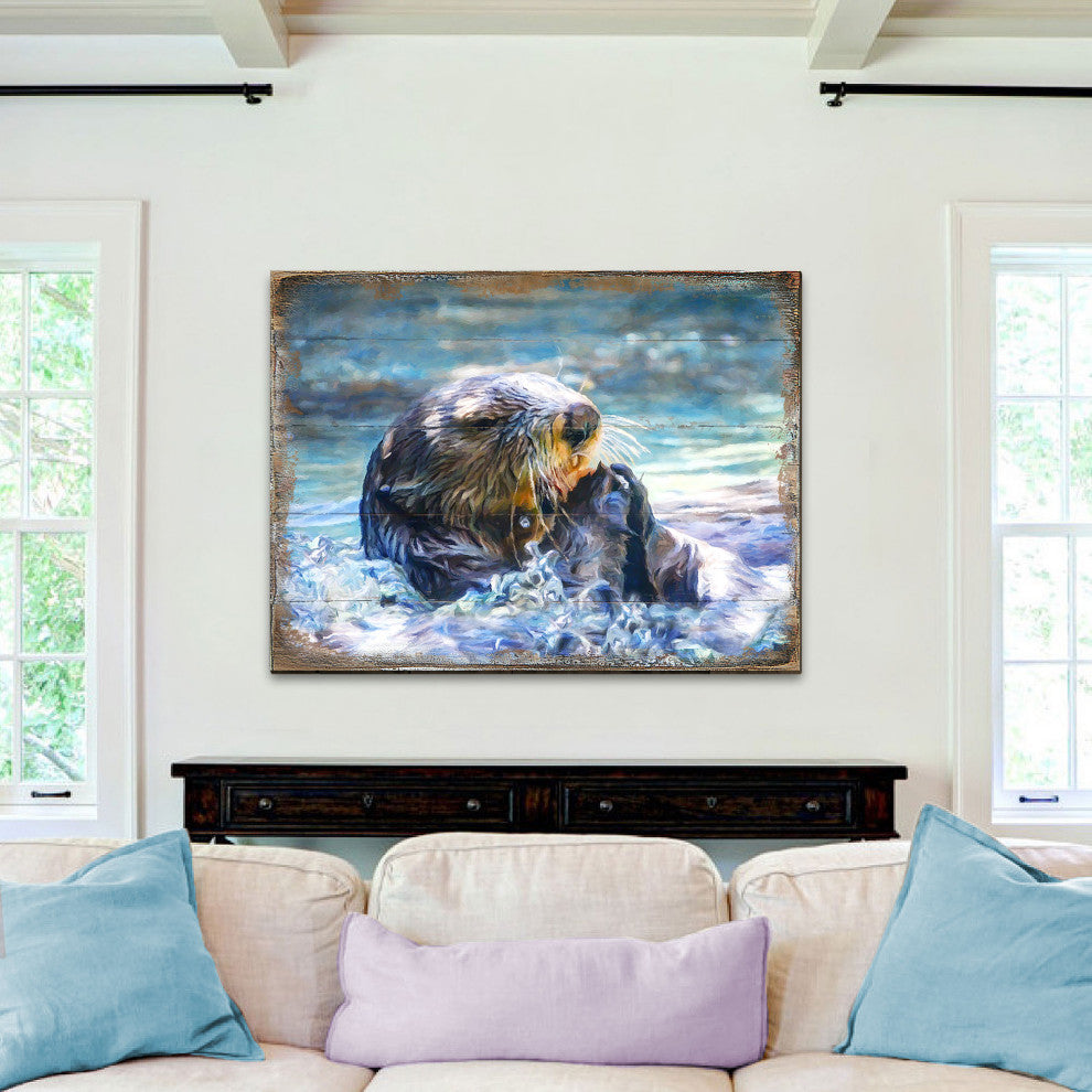 Otter Wooden Block, 36 X 24