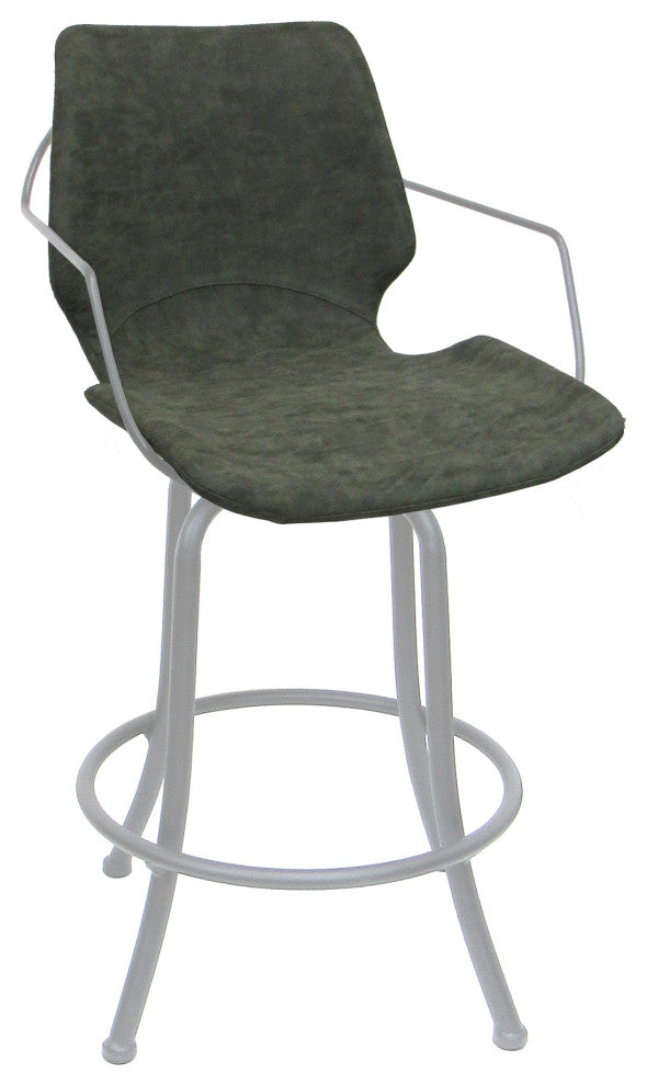 Swivel Metal Counter 26" 30" or 34" Bar Stool - Asheville, Green - White, 30"