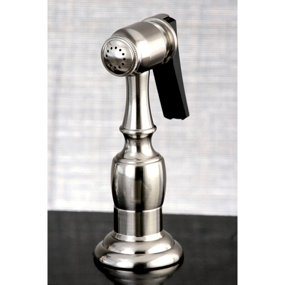 Kingston Brass Centerset Kitchen Faucet With Brass Sprayer, Brushed Nickel