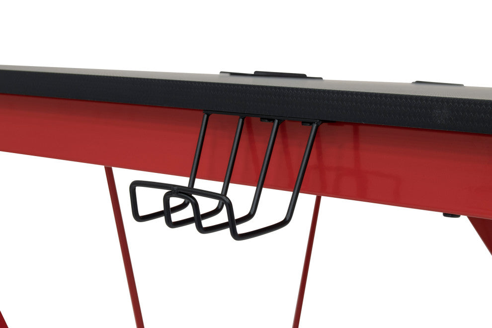 Quest PC Gaming Computer Desk with Charging Station, Cup and Headphone Holder