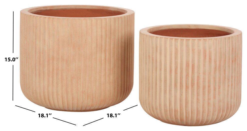 Safavieh Indoor-Outdoor Lucca Planter Pot, Set of 2, Terracotta