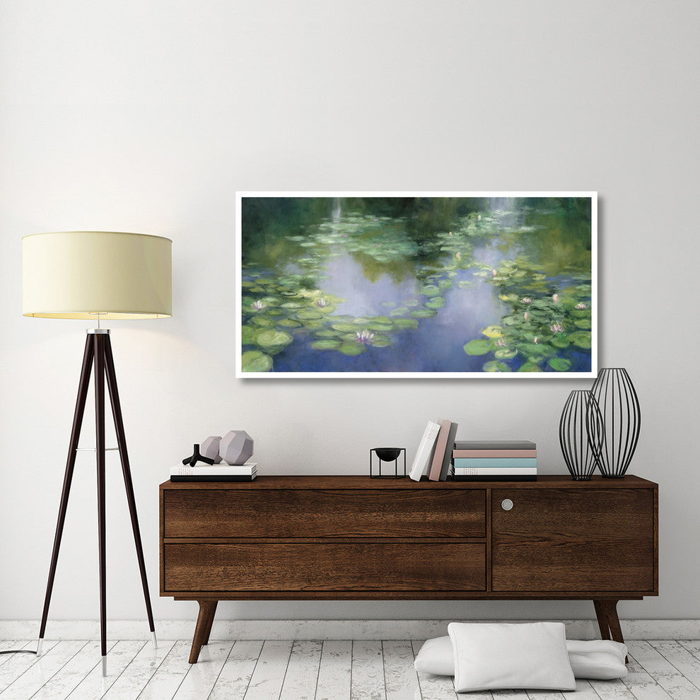 "Blue Lily III" Digital Paper Print by Julia Purinton, 62"x32"