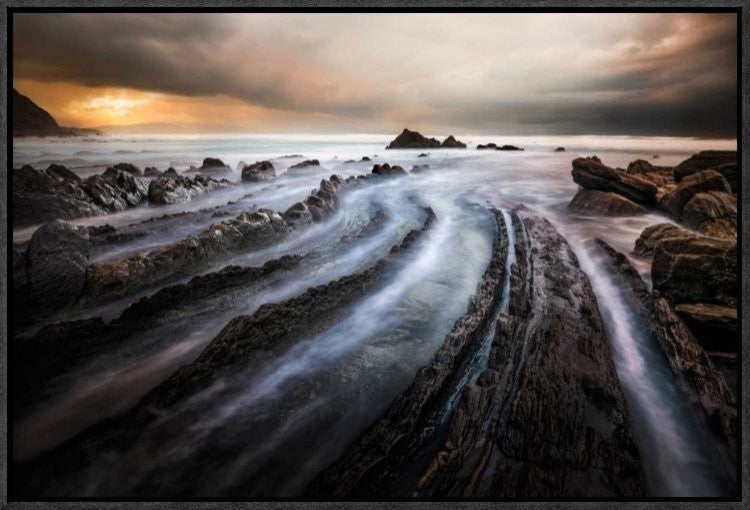 "Sculpted by the sea" Framed Canvas Giclee by Cuomo Massimo, 23x16"