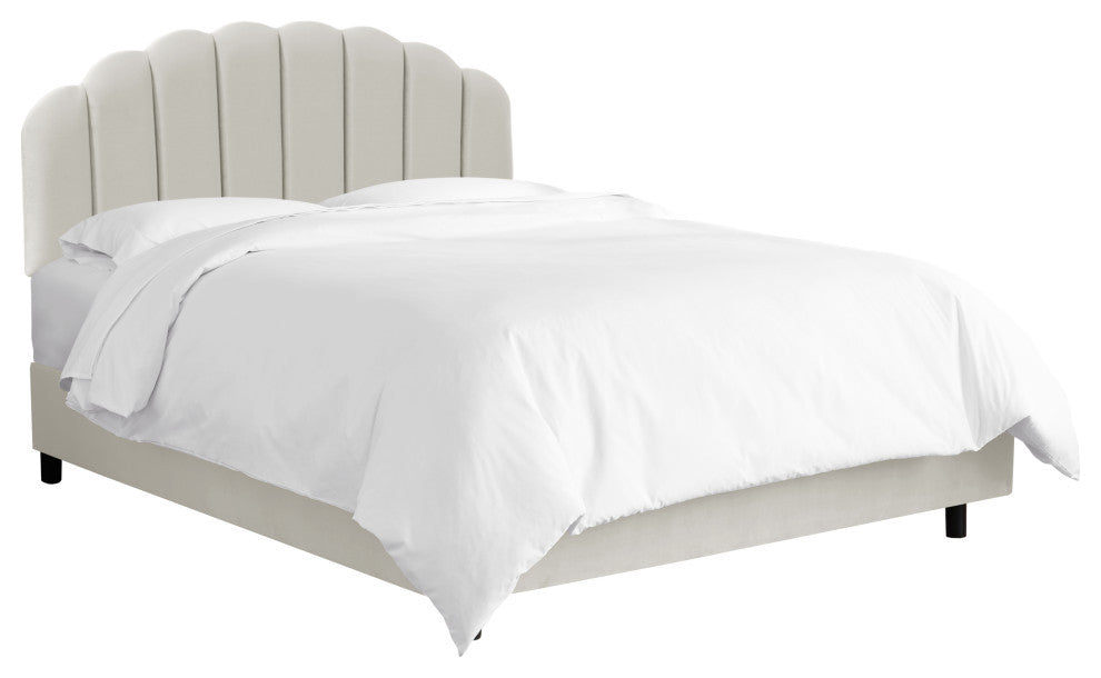 Bed, Velvet Light Gray, King