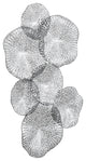 Modern Layered Lotus Leaf Disk Wall Art Silver Sculpture Metal Pierced Leaves