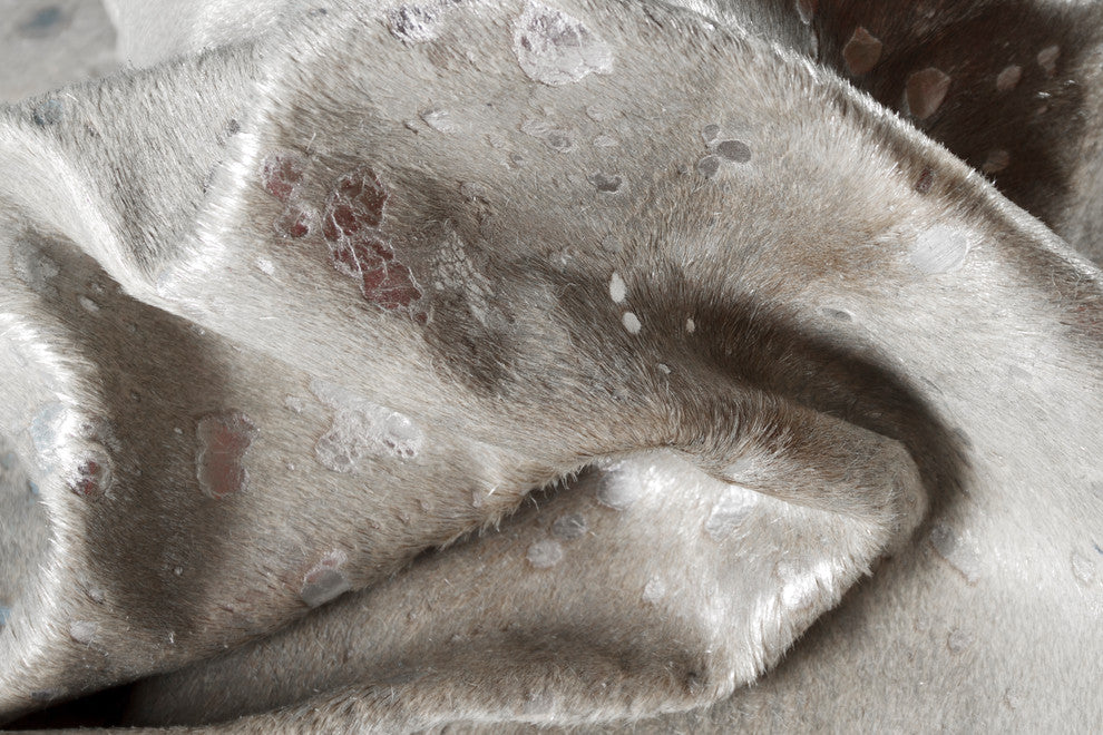 5'x7' Scotland Cowhide Rug, Gray/Silver