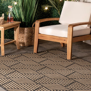 Nuloom Leona Modern Geometric Indoor/Outdoor Area Rug, Charcoal 6'7"x9'