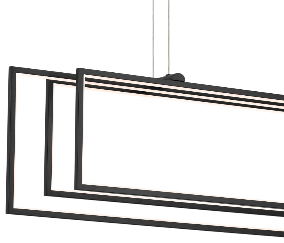 Jestin 46" LED Linear Chandelier, Matte Black