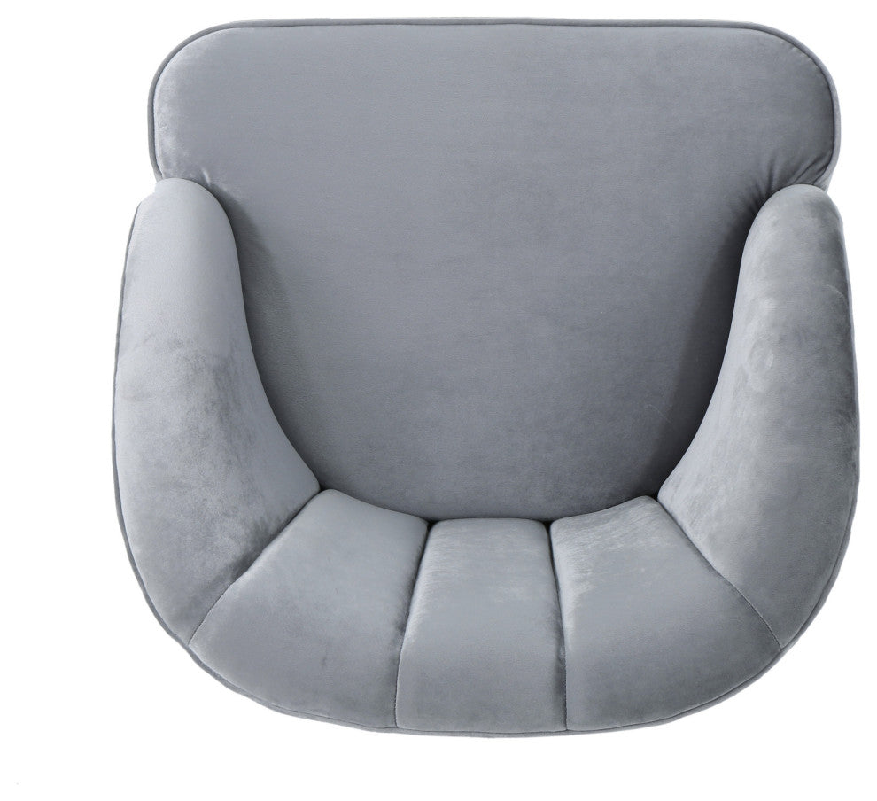 GDF Studio Scarlett Modern New Velvet Club Chairs, Set of 2, Pewter