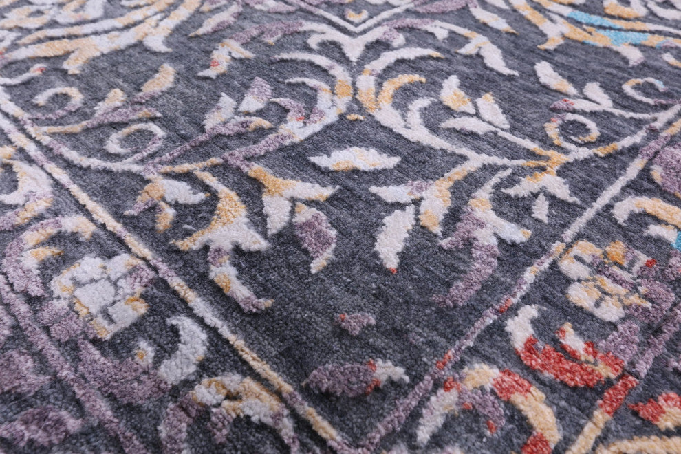 Persian Wool and Silk Hand-Knotted Rug 9' 11" X 13' 11" Q7059