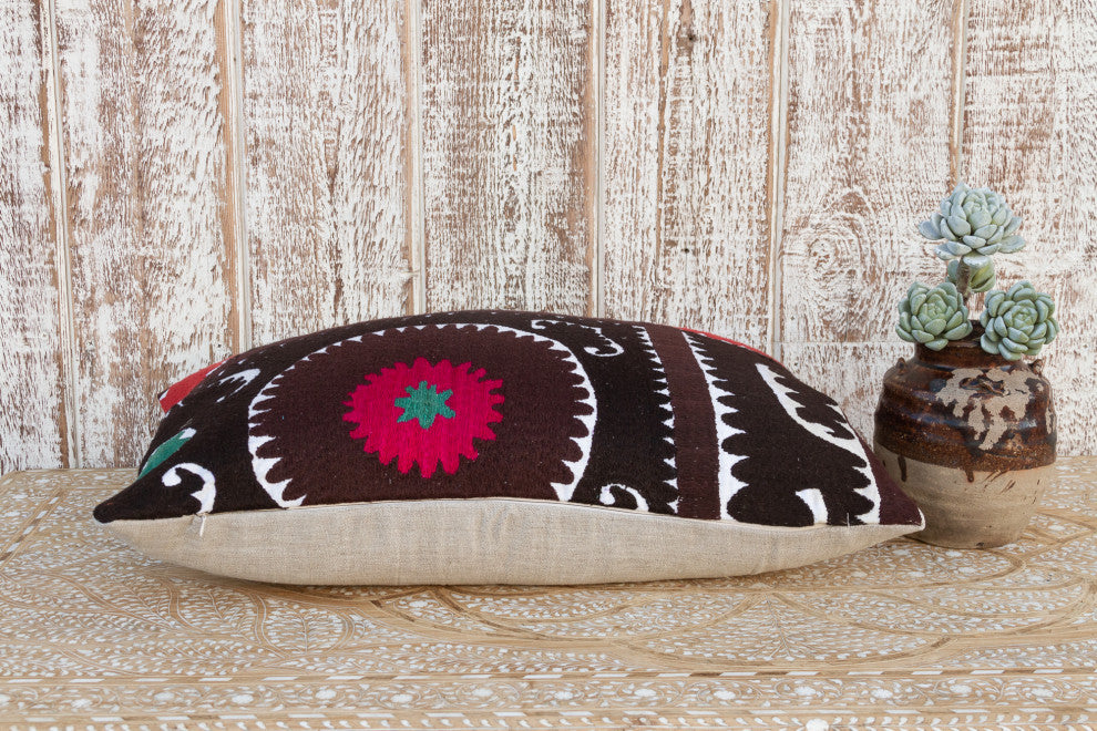 Nargiza Gul Suzani Lumbar Pillow