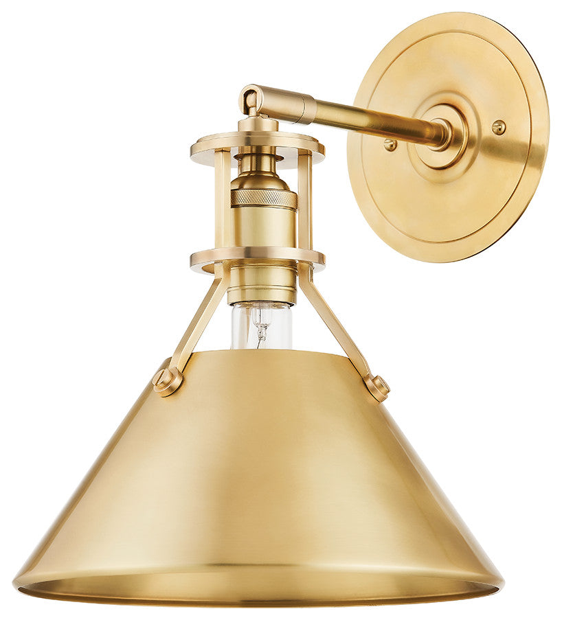 Metal No. 2 1 Light Sconce, Aged Brass