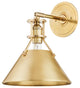 Metal No. 2 1 Light Sconce, Aged Brass