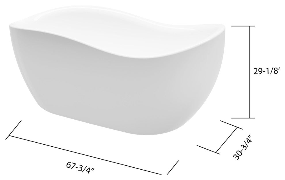 Axel-NF 68" Freestanding Tub No Faucet