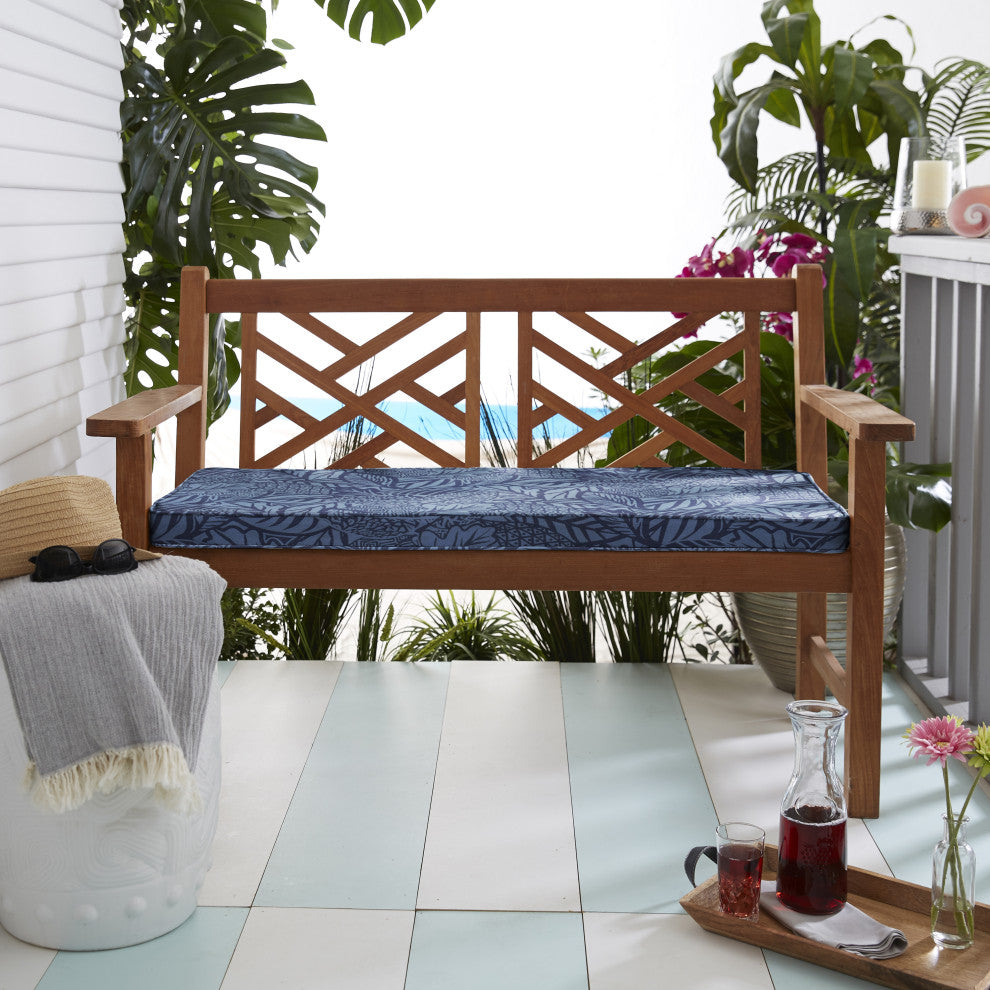 Noble Gray Maven Capri Outdoor/Indoor Corded Bench Cushion 57"x16"x2"
