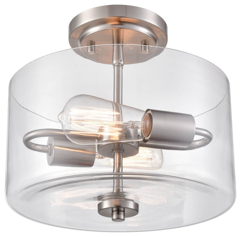 Verlana Collection 2-LIght 11" Brushed Nickel Semi-Flush