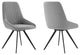 Alison Swivel Gray Velvet and Metal Dining Room Chairs - Set of 2
