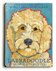 "Labradoodle", Planked Wood Wall Decor By Ursula Dodge, 14"x20"