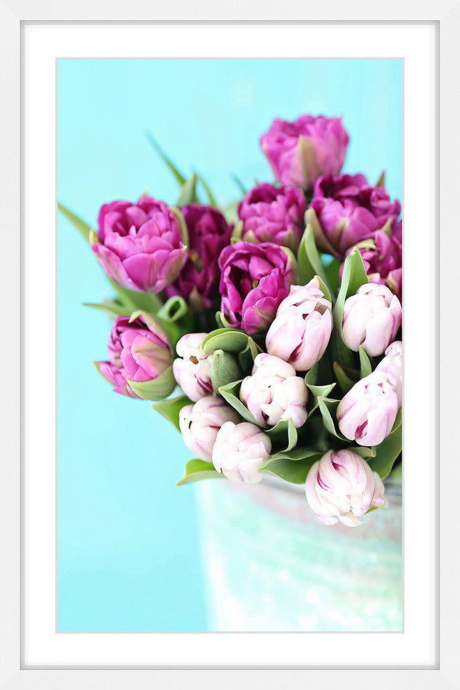 Marmont Hill, "Pink and Purple Tulips" by Sylvia Cook Framed Painting, 12x18