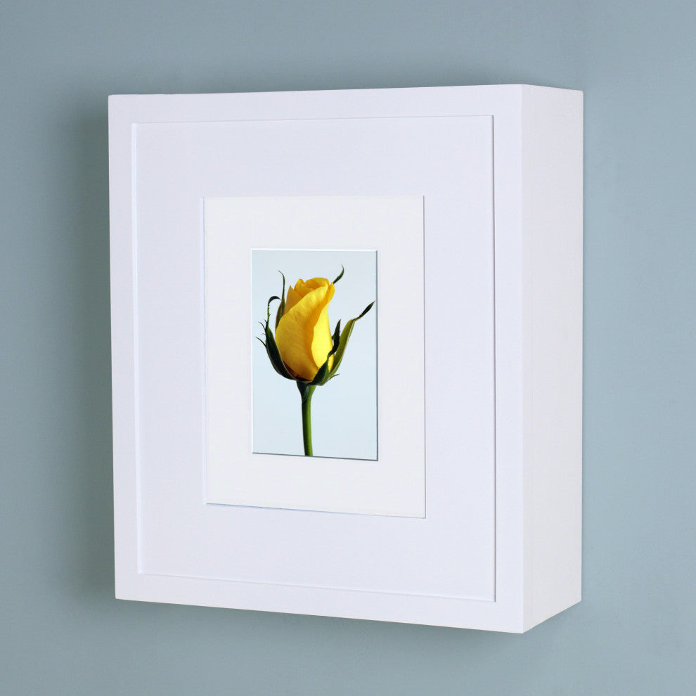 Compact Portrait Wall-Mount Picture Perfect Medicine Cabinets - 15-3/4"x13-3/4", Contemporary White