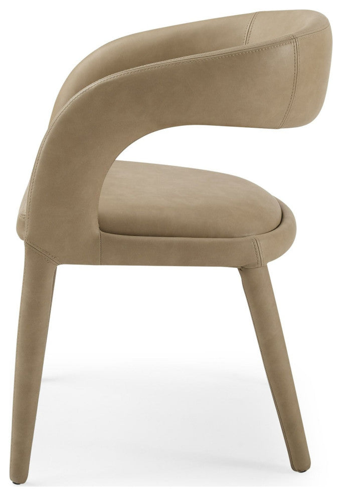Modrest Faerron Modern Tan Leatherette Dining Chair
