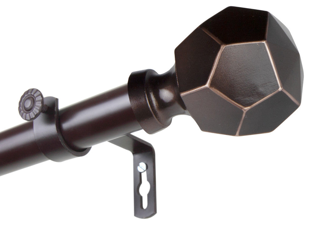 Theobald 1" Curtain Rod, Bronze, 28-48"