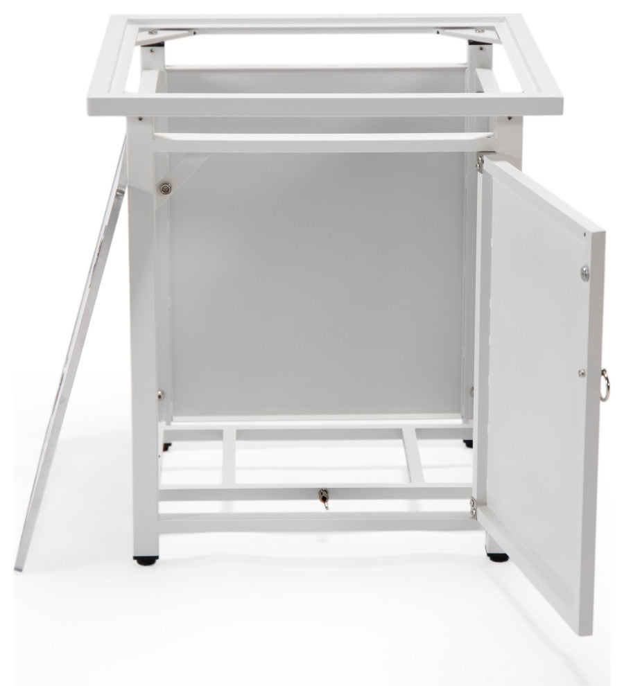 LeisureMod Walbrooke Patio Square Tank Holder, White