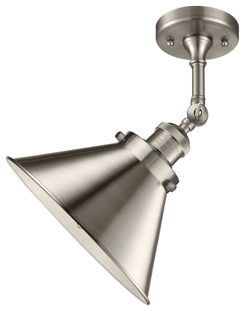 Innovations Lighting 201F-Sn-M10 1 Light Semi-Flush Mount
