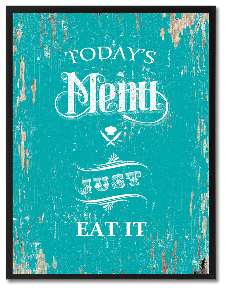 Today''S Menu  Inspirational, Canvas, Picture Frame, 22"X29"