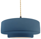 Radiance Medium Tier Pendant, Midnight Sky Frame, Matte Black, LED, Beige