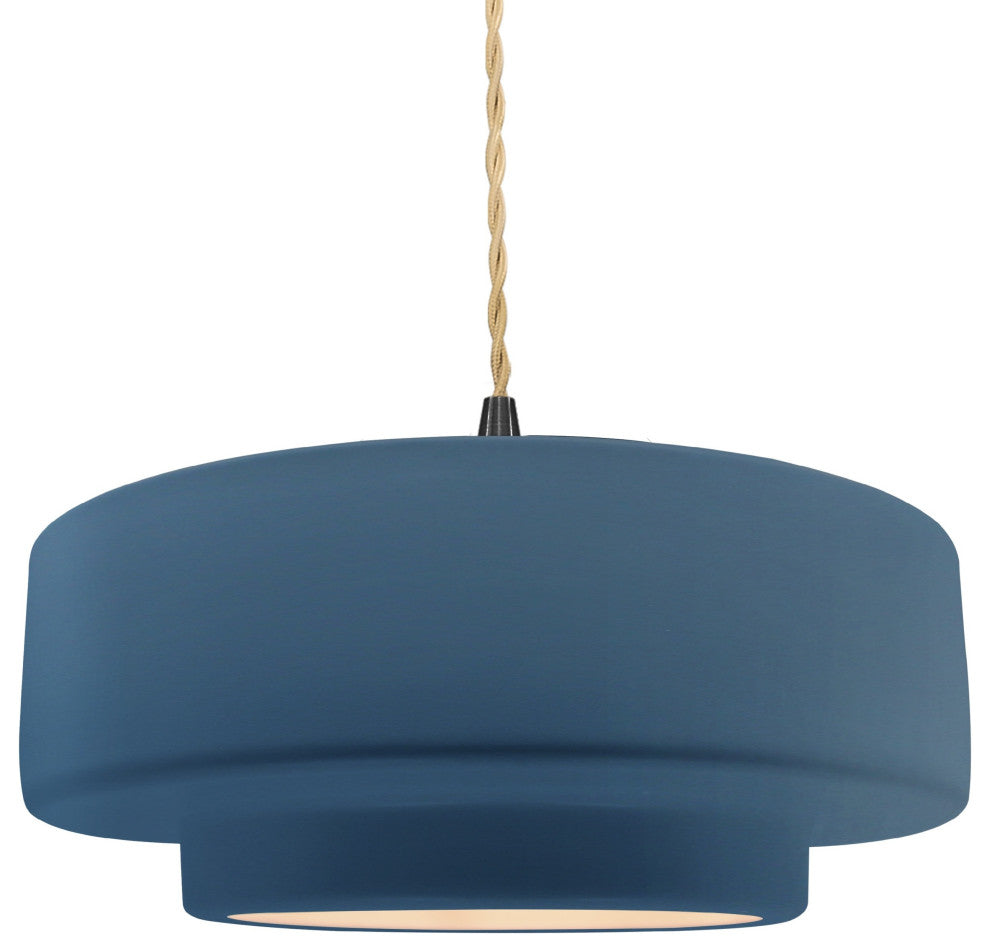 Radiance Medium Tier Pendant, Midnight Sky Frame, Matte Black, LED, Beige