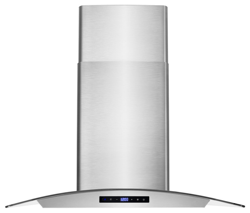 Cosmo 380 CFM Wall Mount Range Hood With Touch Controls, Stainless Steel, 30"