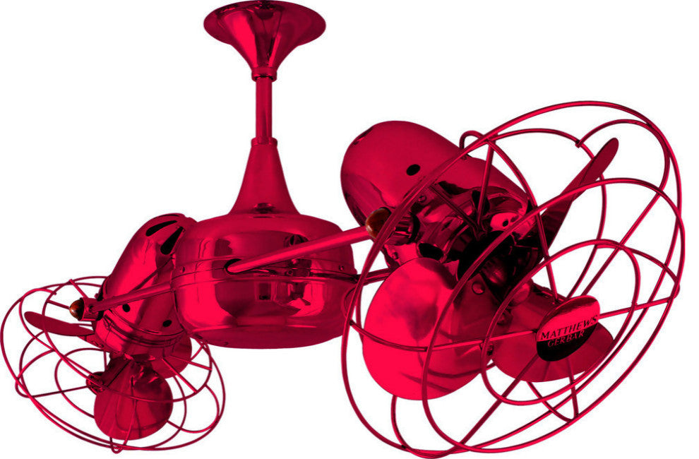 Duplo Dinamico Rotational Ceiling Fan, Red