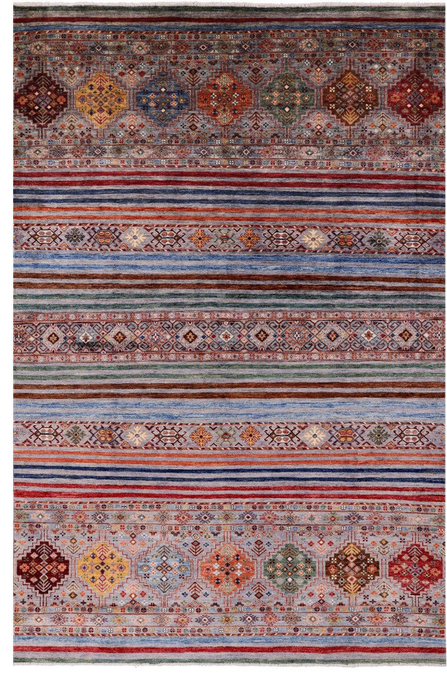 Handmade Super Kazak Khorjin Rug 6' 10" X 10' 2" - Q12356