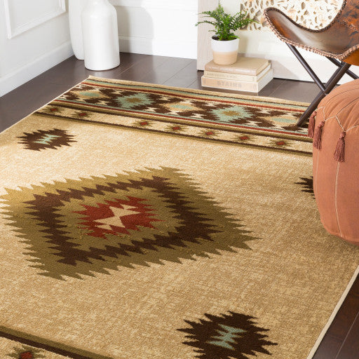 Surya Paramount PAR-1085 7'10"x11'2" Rug, Dark Brown/Sage/Dark Red/Khaki/Beige