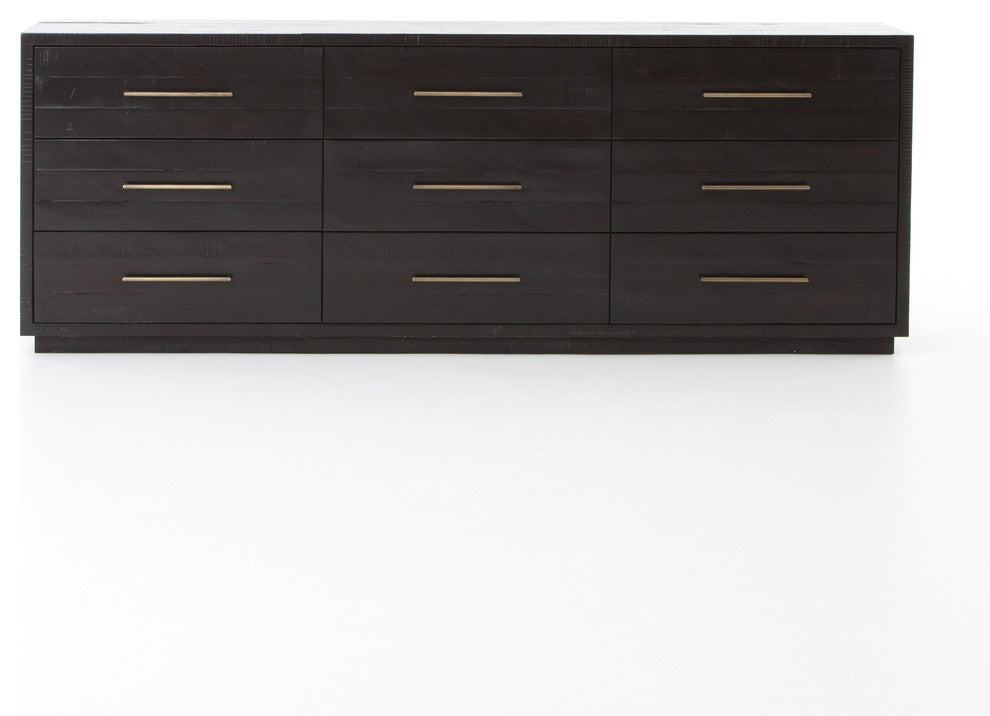 Suki 9 Drawer Dresser Burnished Black, Burnished Black Solid