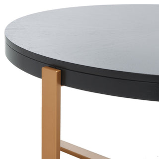 Safavieh Navya Round Coffee Table, Black/Gold