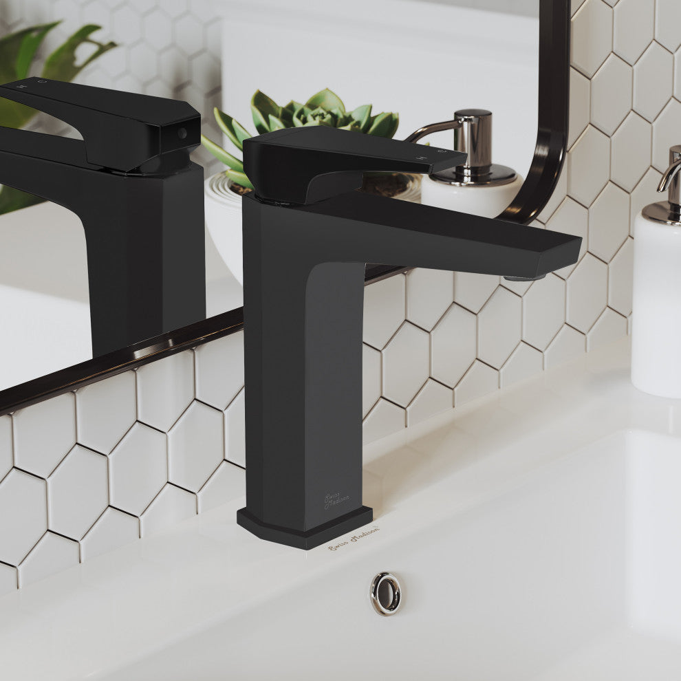Voltaire Single Hole Single-Handle Bathroom Faucet, Matte Black