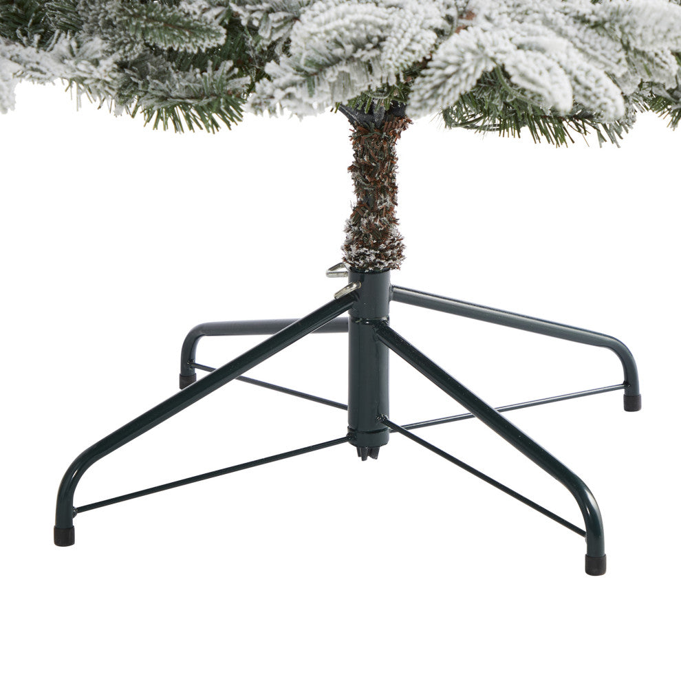 7.5ï¿½ Flocked Manchester Spruce Christmas Tree/ 450 Lights/ 949 Bendable Branches