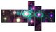 Far Bright Colorful Space Galaxy, Abstract Canvas Art Print, 60"x32", 5 panels