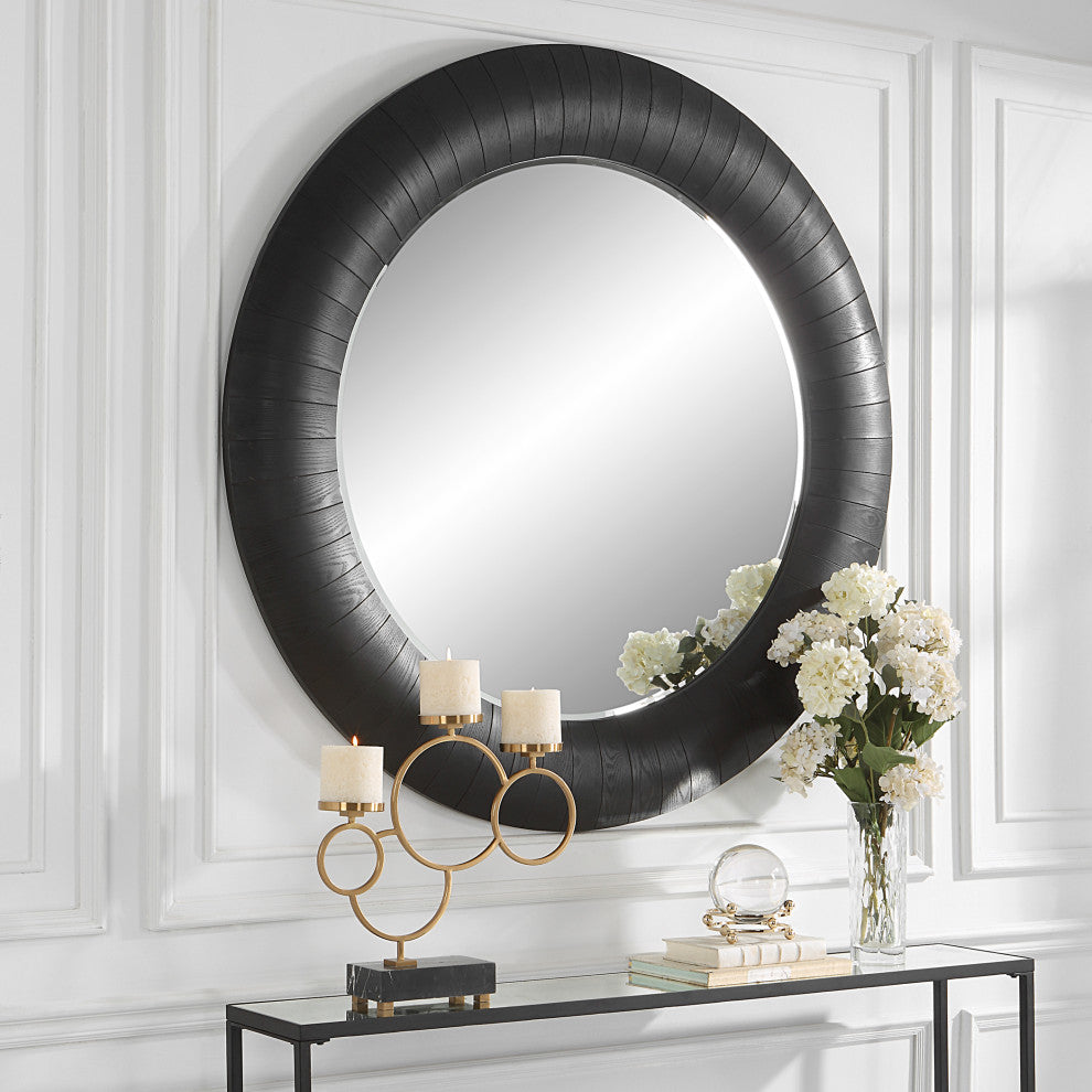 Uttermost 09855 Stockade Dark Round Mirror