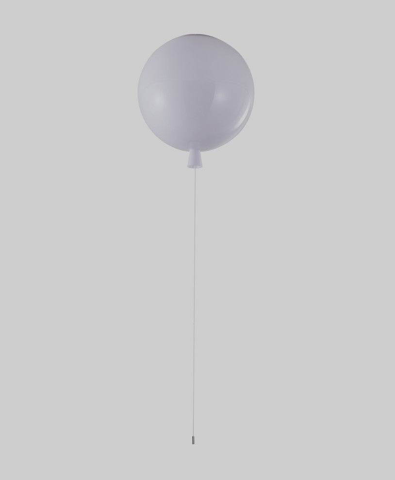 1-Light White Acrylic Balloon Flush Mount Fixture