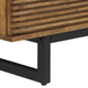 Aldo Brown Oak Sideboard Buffet Cabinet, Brown Oak Wood With Black Metal Legs